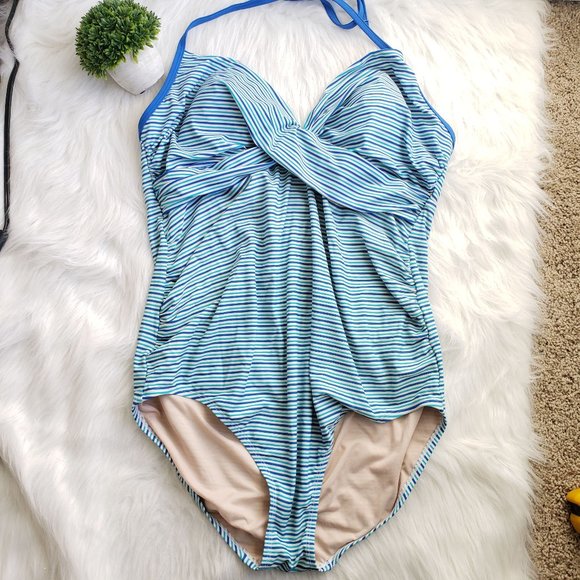 Ingrid & Isabel Other - Isabel Maternity Swimsuit XXL White/Blue Stripe